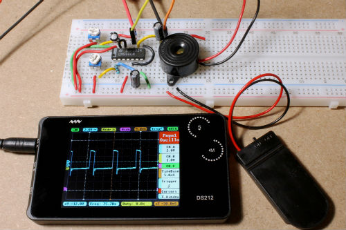 oscilloscope with step tone generator