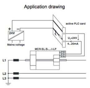 0815 An application drawing showing current monitoring with the PHOENIX CONTACT 2813509 secondary