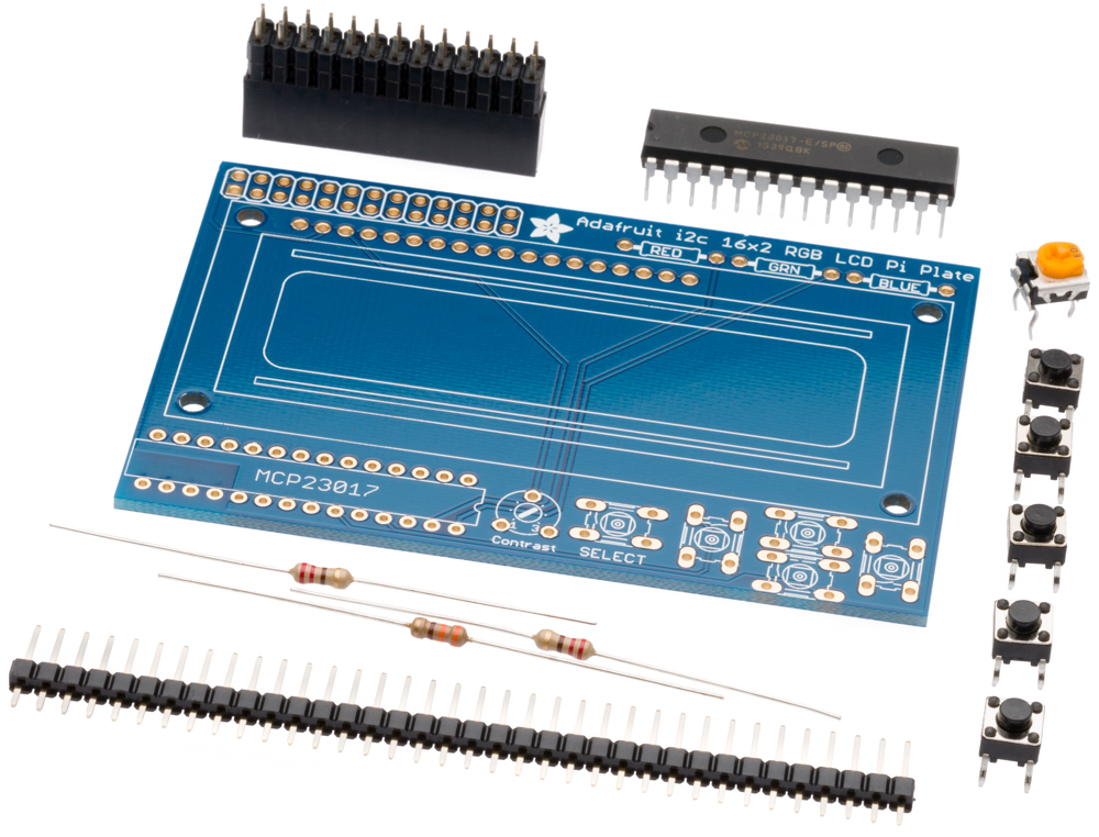 Adafruit Industries-B/W 16x2 Character LCD Kit for Pi | 1115 null 1115_img1