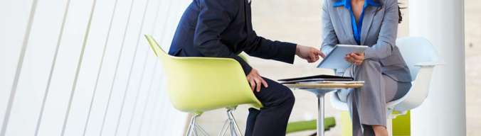 Two business people meetings in modern office