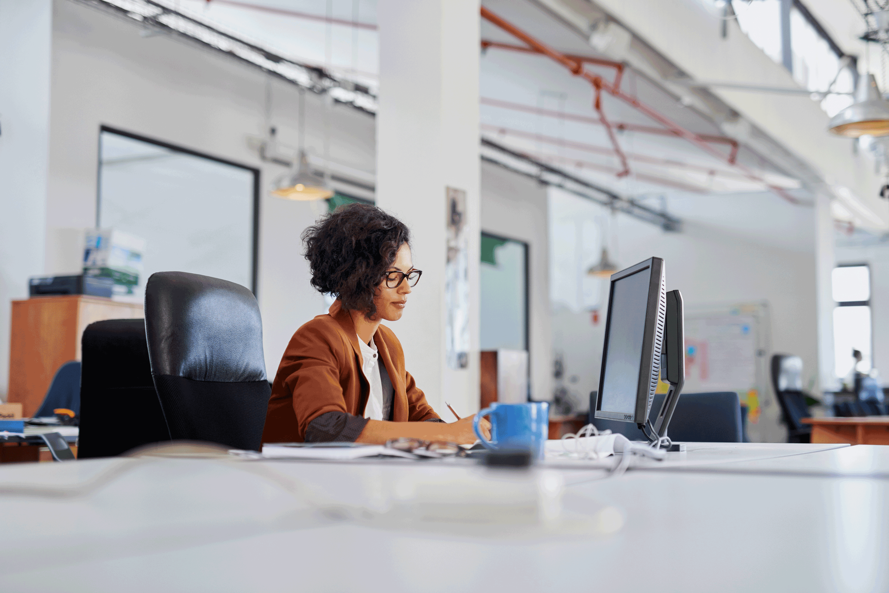 Woman Working At Office