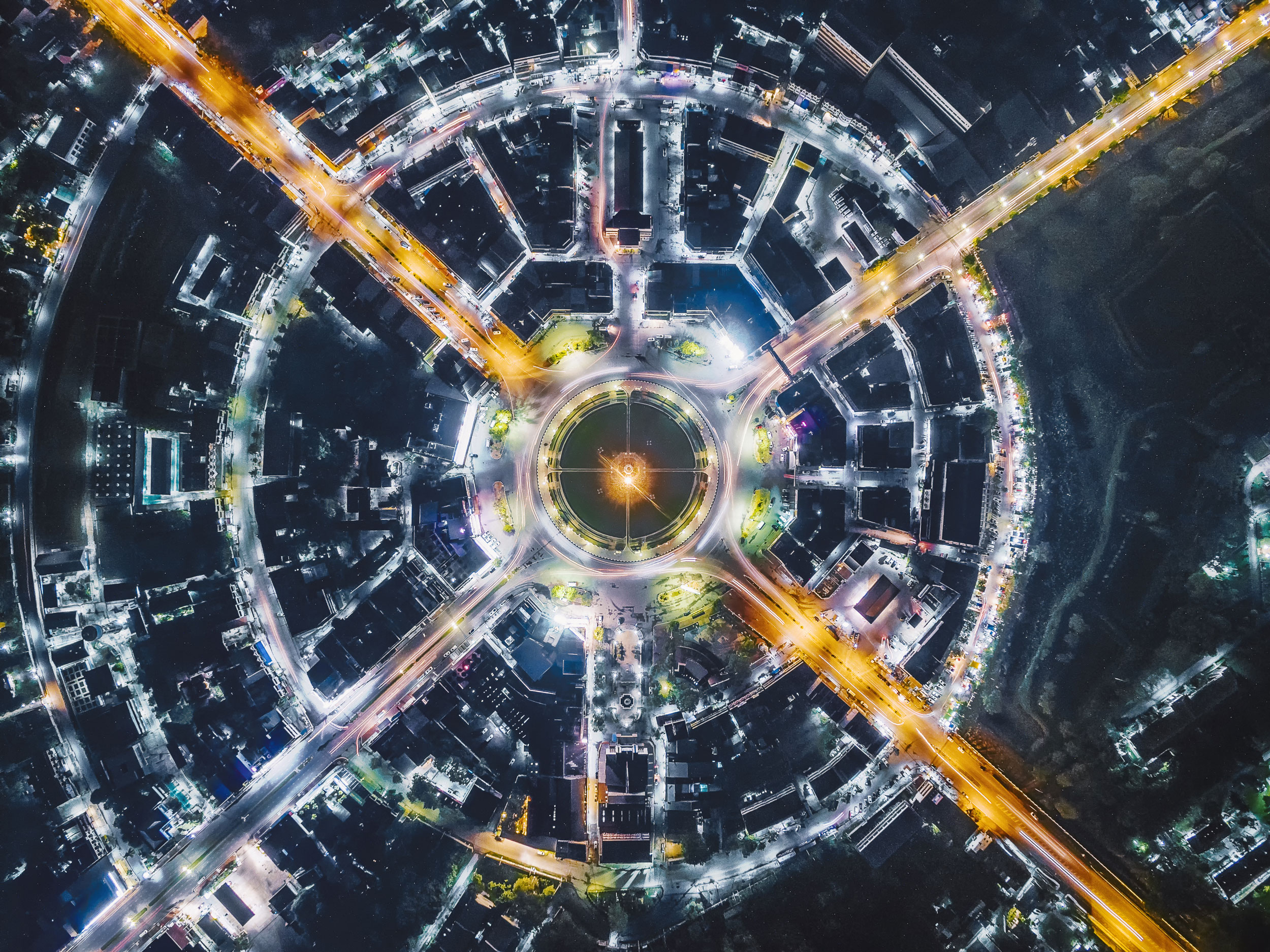 Overhead View Of Road Traffic In Thailand City 