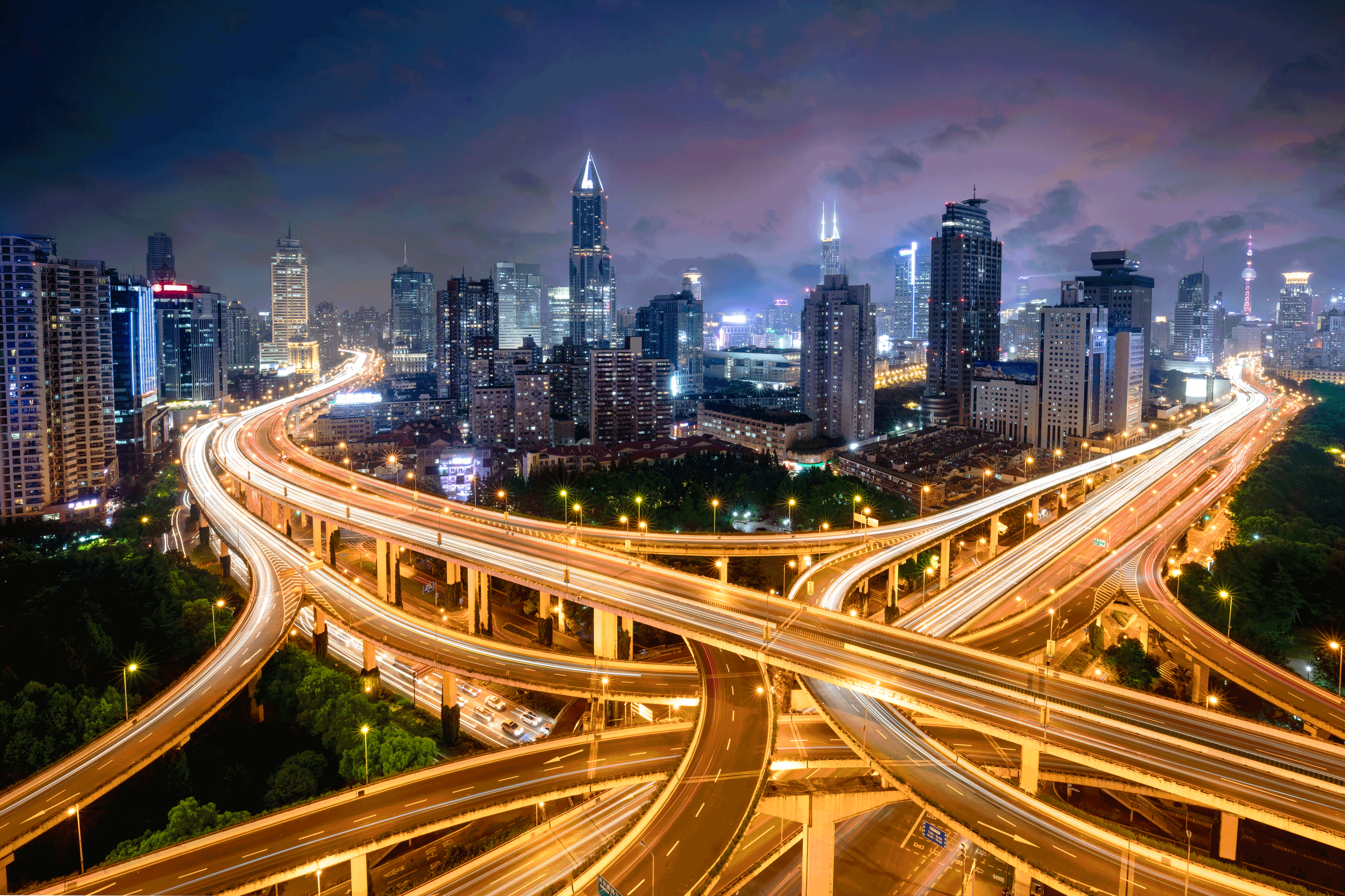 Modern Skyline By Night