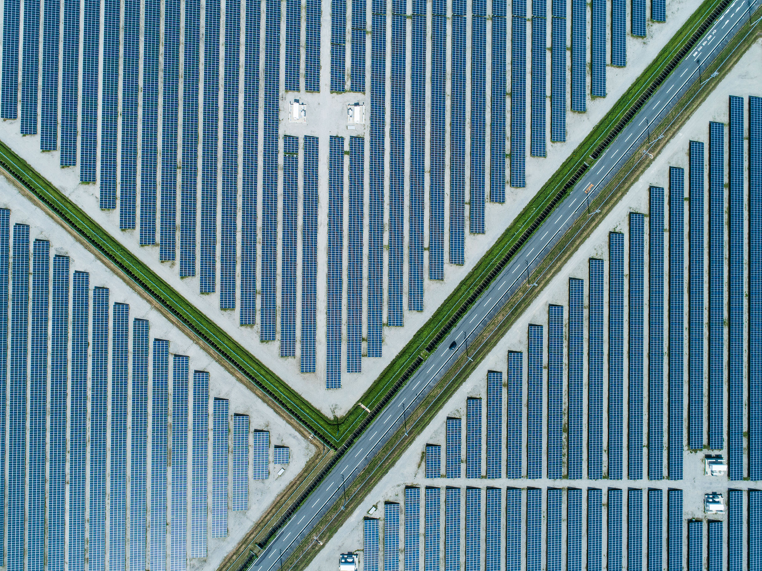 Aerial View Of Solar Panels